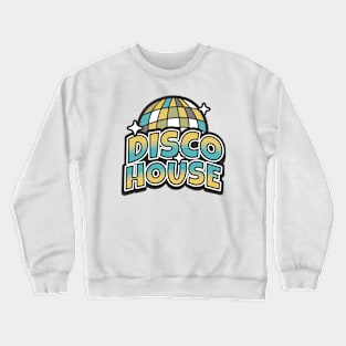 DISCO  HOUSE  - Y2K Disco Ball (gold/grey/blue) Crewneck Sweatshirt